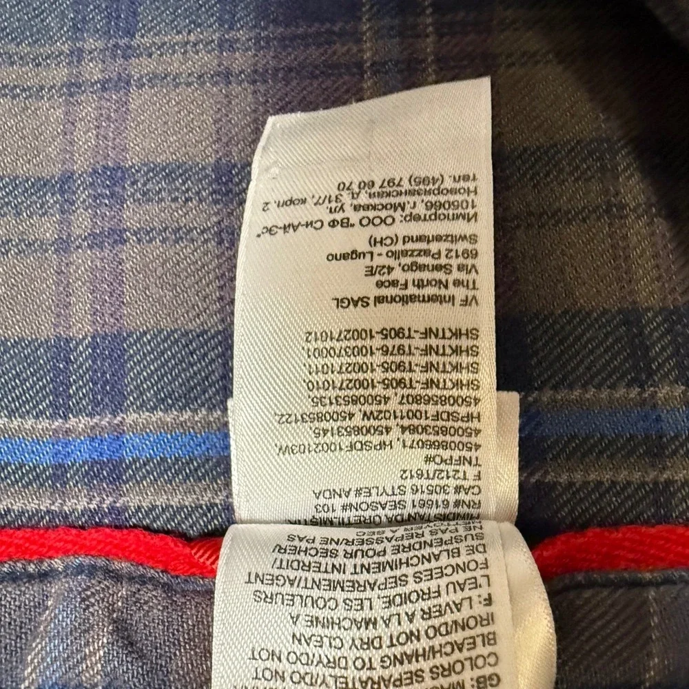 The North Face Mens XL Plaid Button Down Shirt Blue Grey Coolvision Long Sleeve